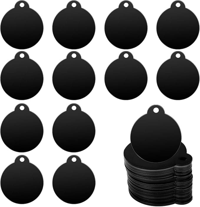 Round Aluminum Stamping Blanks 1" (25-Pack, Black Anodized)