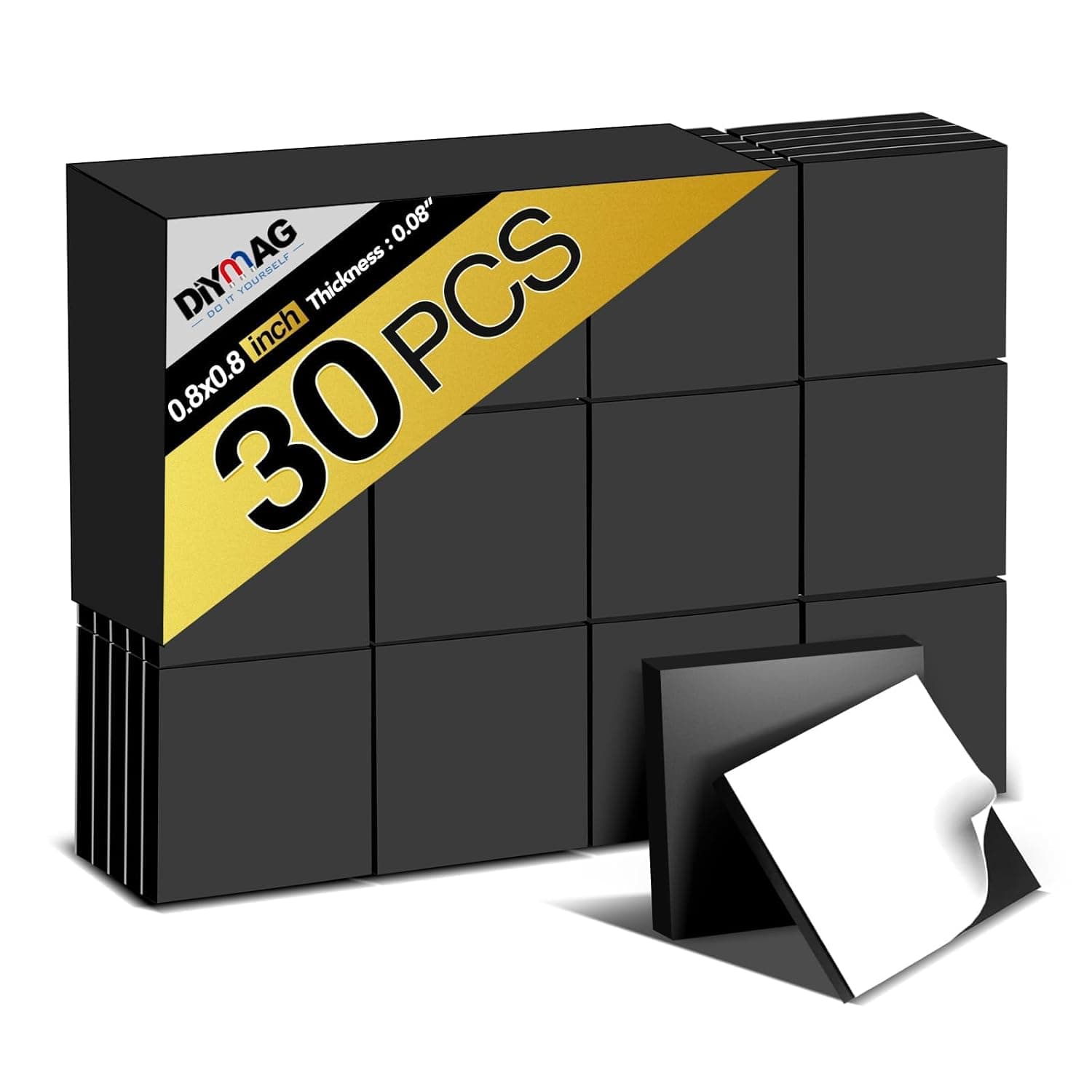 DIYMAG Adhesive Magnetic Squares (Flexible, Peel & Stick)
