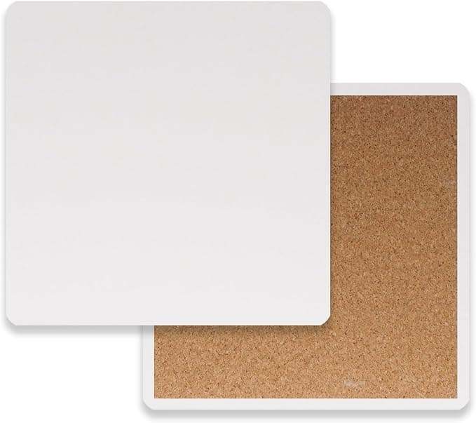 Ceramic Tiles for Crafts 4×4 (10-Pack, Blank White)