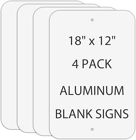 Blank Aluminum Signs 18×12" (4-Pack, Large Format)