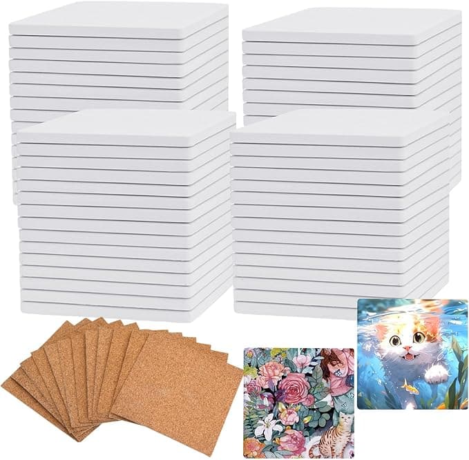 Ceramic Tiles for Crafts 4×4 (60-Pack, Bulk)