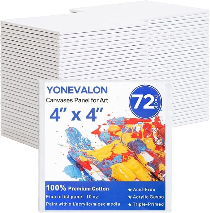 Mini Canvas for Painting 4×4 (72-Pack, Bulk)