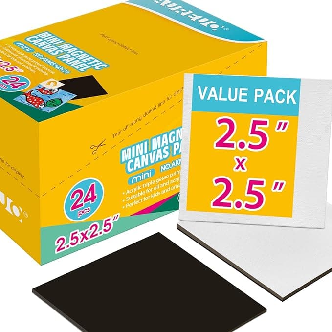 AUREUO Mini Magnetic Canvas Panels 2.5×2.5 (24-Pack)