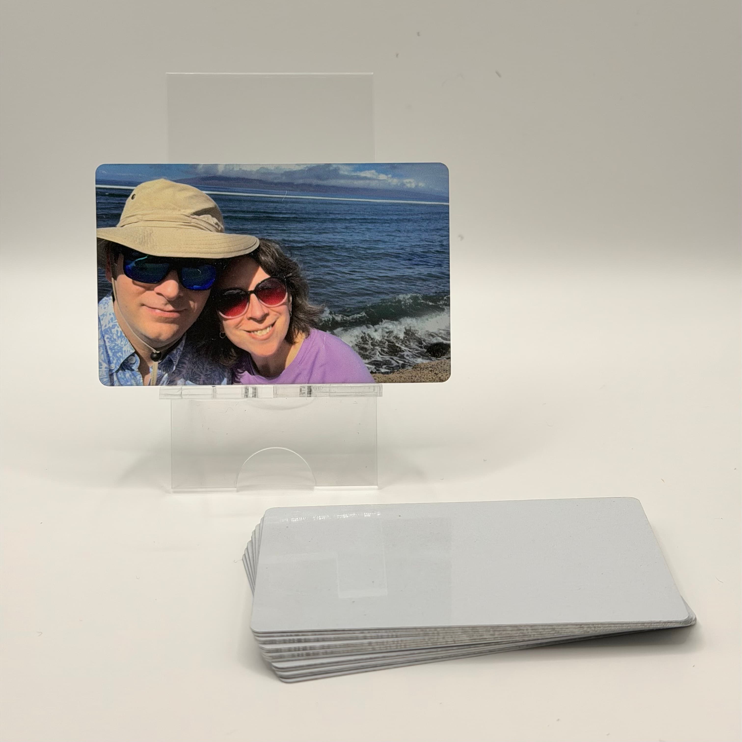 Frosted White Aluminum Business Card Blanks (30-Pack)