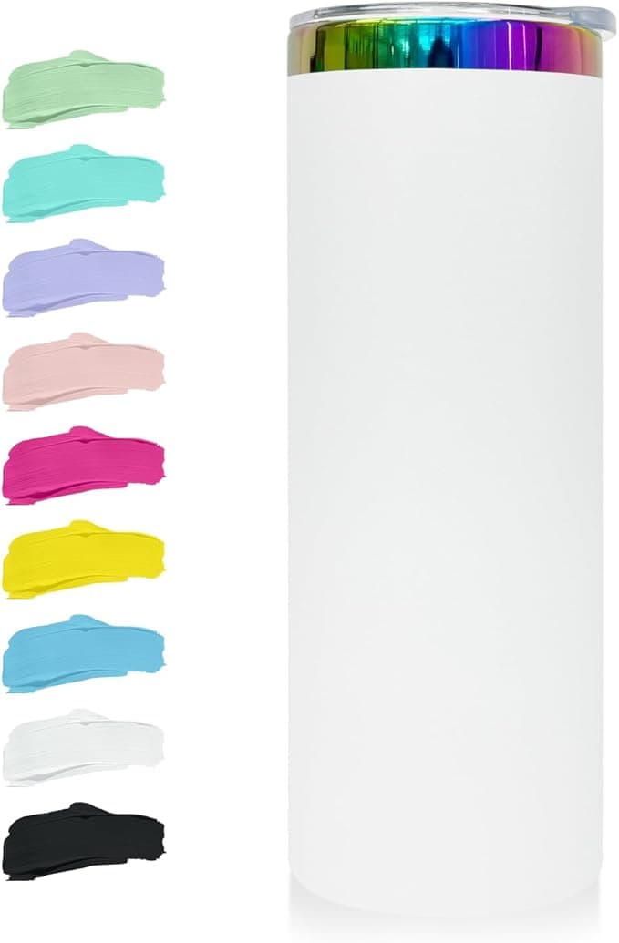 Budget 20oz Skinny Tumbler with Lid and Straw