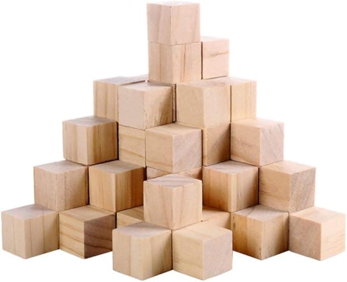 Supla Natural Solid Wood Cubes 1" (120-Pack)