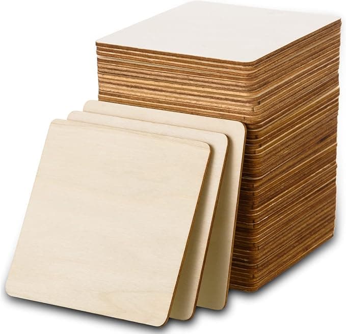 FOBSME Wood Squares 4×4 (80-Pack, Bulk)