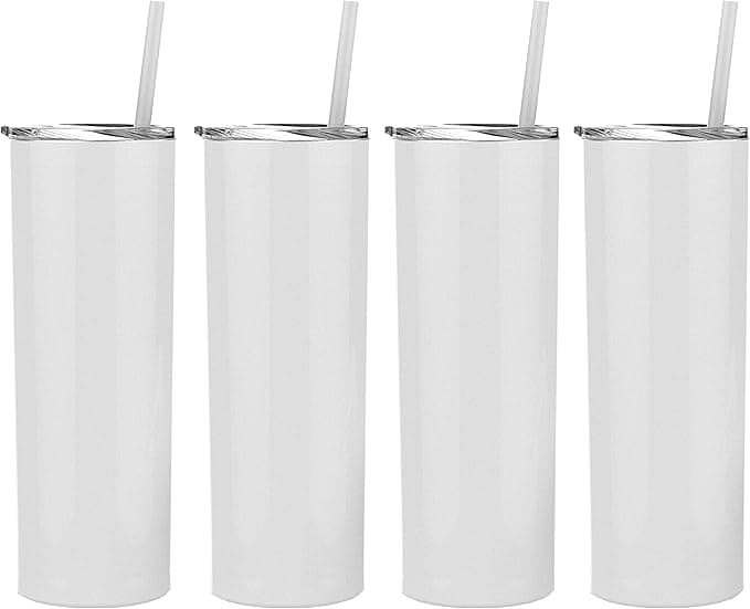 Maars Skinny Steel 20oz Tumbler (White, 4-Pack)